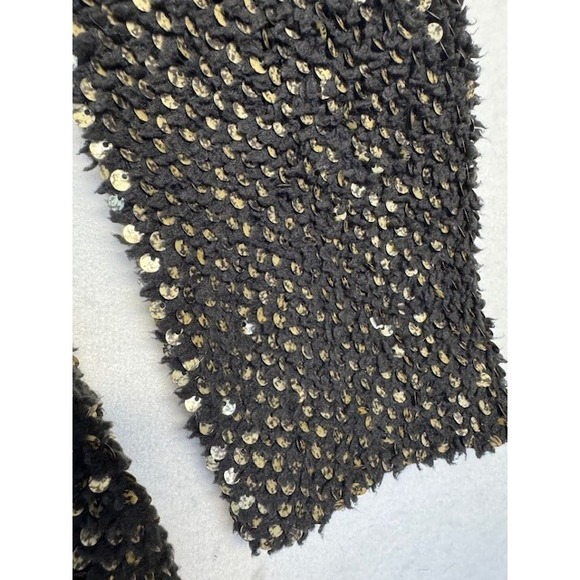 EXPRESS Black‎ Gold Sparkle Sequin Boyfriend Lined Cardigan Sweater Jacket XS - Picture 5 of 12